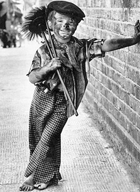 victorian style chimney sweep, a child chimney sweep, hulton pi