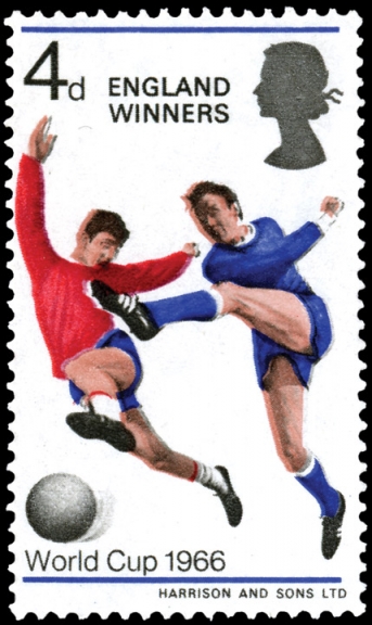 Памятная марка, посвященная чемпионату мира по футболу 1966 года